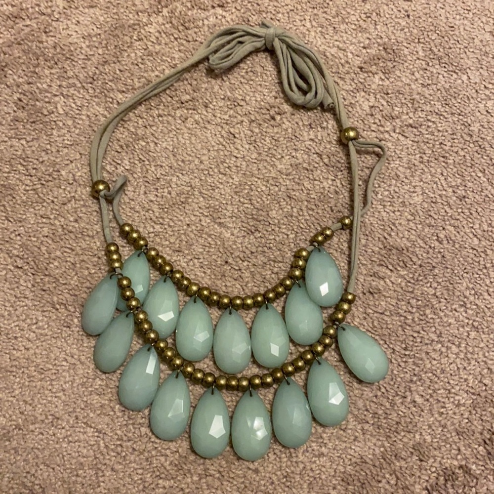 Anthropologie Chunky Jade Necklace